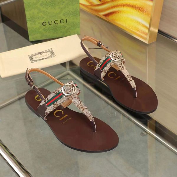 GUCCI WOMEN'S INTERLOCKING G WEB SANDAL