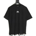 Balenciaga Double Ring LOGO Embroidery Destruction Short Sleeve T-Shirt TSK1