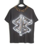 Balenciaga washed hand-painted lettering round neck T-shirt