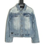 Prada triangle logo washed denim jacket