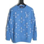 Louis Vuitton jacquard four-leaf clover logo crewneck sweater