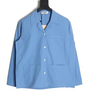 Miu Miu poplin pocket lapel long sleeve shirt TSK1