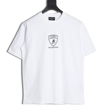 Balenciaga & Lamborghini Joint Printed Short Sleeve T-Shirt