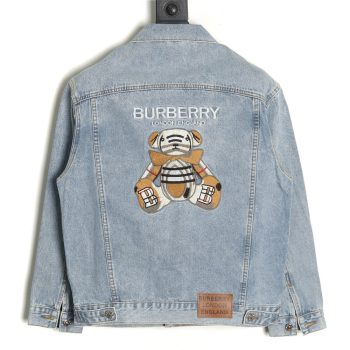 Burberry Classic Embroidered Bear Logo Denim Jacket
