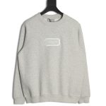 Dior Silver Logo Embroidered Crew Neck Plush Sweatshirt TSK1