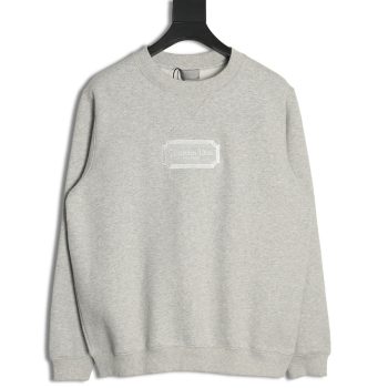 Dior Silver Logo Embroidered Crew Neck Plush Sweatshirt TSK1