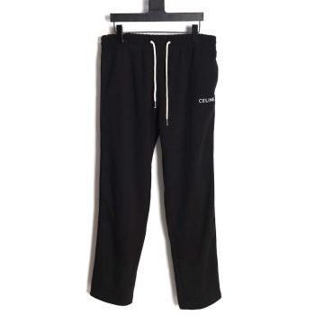 Celine 23Fw embroidered small label red edge webbing suit trousers