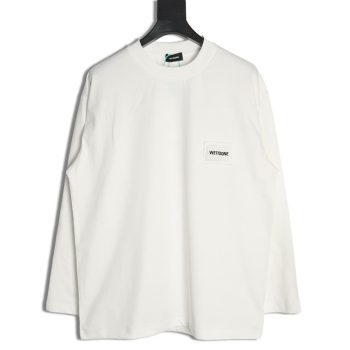 We11 Done Logo Embroidered Simple Long Sleeve T-Shirt