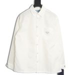 Prada custom triangle logo nylon long-sleeved shirt TSK1