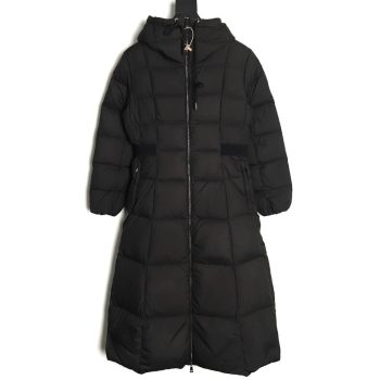 Moncler long belted down jacket
