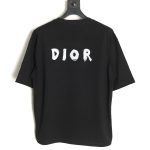 Dior Dragon Printed Letter Short Sleeve T-Shirt TSK1