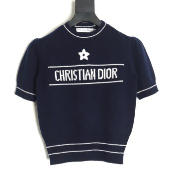 Dior letter knitted sweater short sleeves