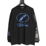 We11 Done Logo Printed Stitching Contrast Color Long Sleeve T-shirt TSK1