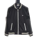 CELINE CE 23FW Arc de Triomphe embroidered side white stripes baseball jacket