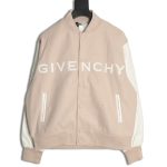 Givenchy embroidered letter patchwork wool baseball jacket