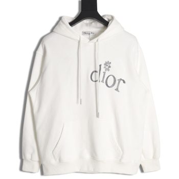 Dior 24SS small flower embroidered hooded sweatshirt