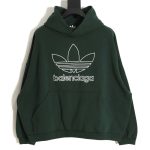 Balenciaga X Adidas Balenciaga co-branded clover embroidered hoodie