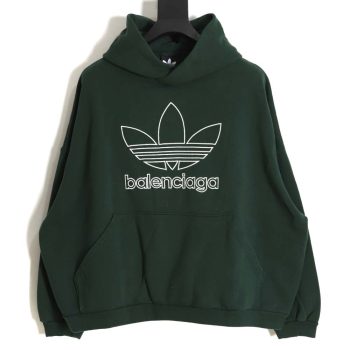 Balenciaga X Adidas Balenciaga co-branded clover embroidered hoodie