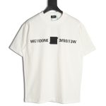 We11 Done leather label silicone 3D print short-sleeved T-shirt TSK1