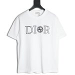 Dior & Stone island co-branded embroidered logo short-sleeved T-shirt
