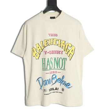 Balenciaga letter foam print washed distressed short-sleeved T-shirt