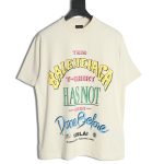 Balenciaga letter foam print washed distressed short-sleeved T-shirt
