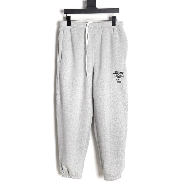 Nike & Stussy embroidered logo fleece sweatpants