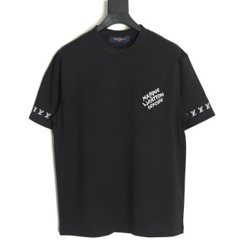 Louis Vuitton double sleeve badge slogan embroidered short sleeves TSK1