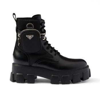 Prada Monolith Pouch Ankle Boots