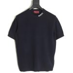 Gucci collar intarsia knitted short-sleeved T-shirt