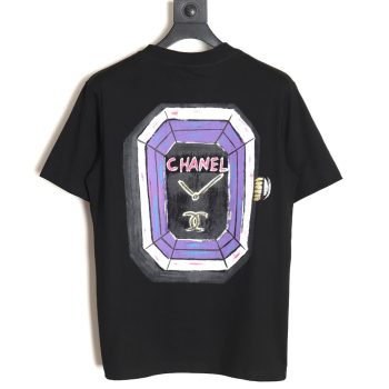 Chanel hand-painted watch dial graffiti short-sleeved T-shirt TSK1