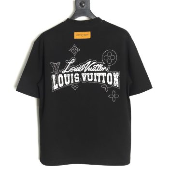 Louis Vuitton Laminating Lettering Hot Diamond Short Sleeves TSK1