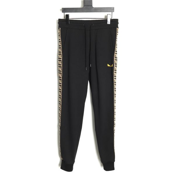 Fendi small eye embroidered double F ribbon sweatpants