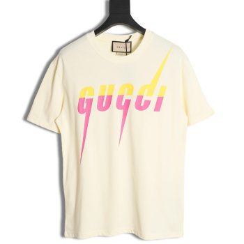 Gucci limited edition lightning letter print short sleeves