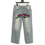 Louis vuitton graffiti gradient embroidered jeans