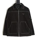 Prada PRD 23FW contrast topstitch canvas jacket