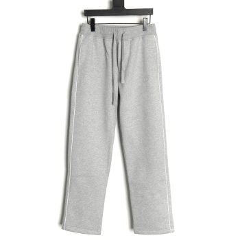 Dior round embroidery ribbon fleece trousers