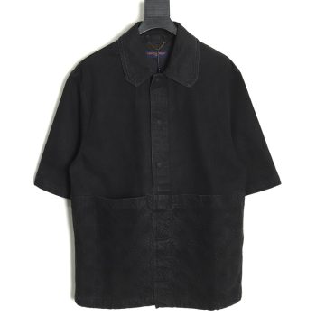 Louis Vuitton embossed denim short-sleeved shirt