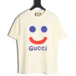 Gucci smiley print crew neck short sleeves