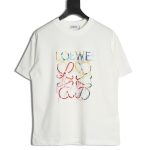 Loewe Colorful Tassel Embroidered Short Sleeve T-shirt