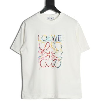Loewe Colorful Tassel Embroidered Short Sleeve T-shirt