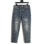 Balenciaga Balenciaga 23Fw all-over lettering distressed washed jeans