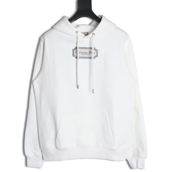 Dior embroidered silver logo hoodie