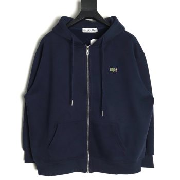 Lacoste crocodile embroidered logo fleece zip-up jacket TSK4