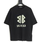 Balenciaga Yellow Tape Double B Letter Short Sleeve TSK1