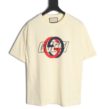 Gucci Double G interlocking logo foam print short-sleeved T-shirt