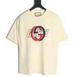 Gucci Double G interlocking logo foam print short-sleeved T-shirt