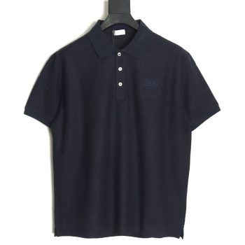 Dior square embroidery short sleeve polo shirt TSK2