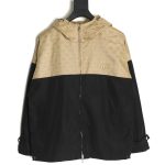 Gucci patchwork all over print monogram hooded windbreaker jacket