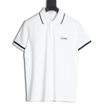 Celine classic embroidered small logo Polo short sleeve